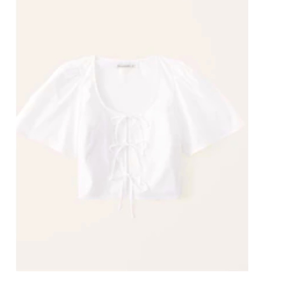 White Front Tie Top